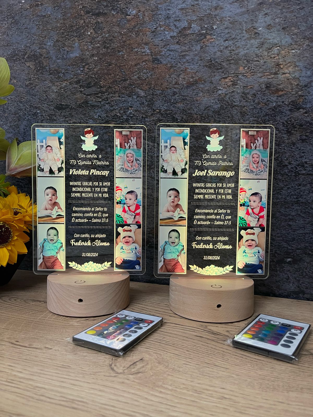 Base Led Madera | Bautizo