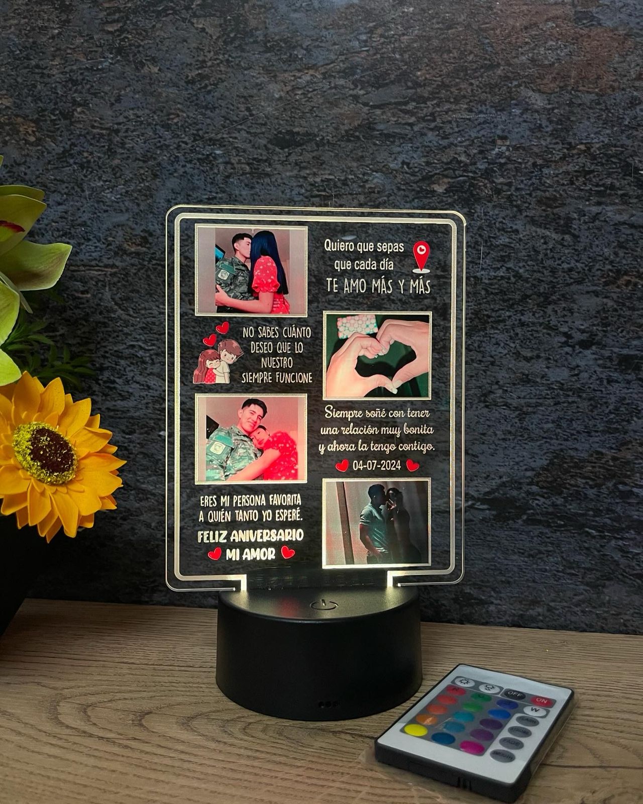 Base Led Plástica Negra | Aniversario