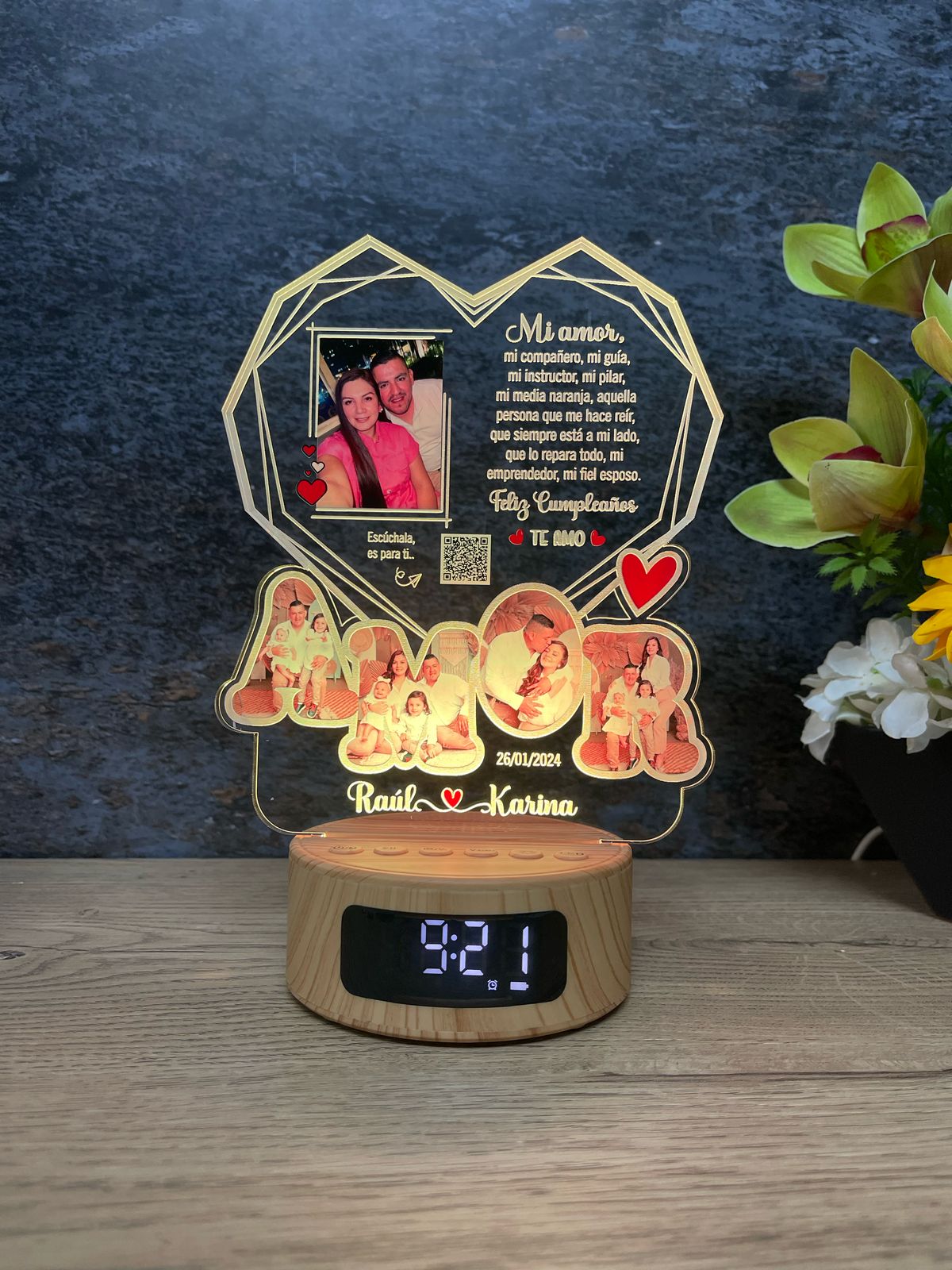 Base Parlante Reloj | Aniversario