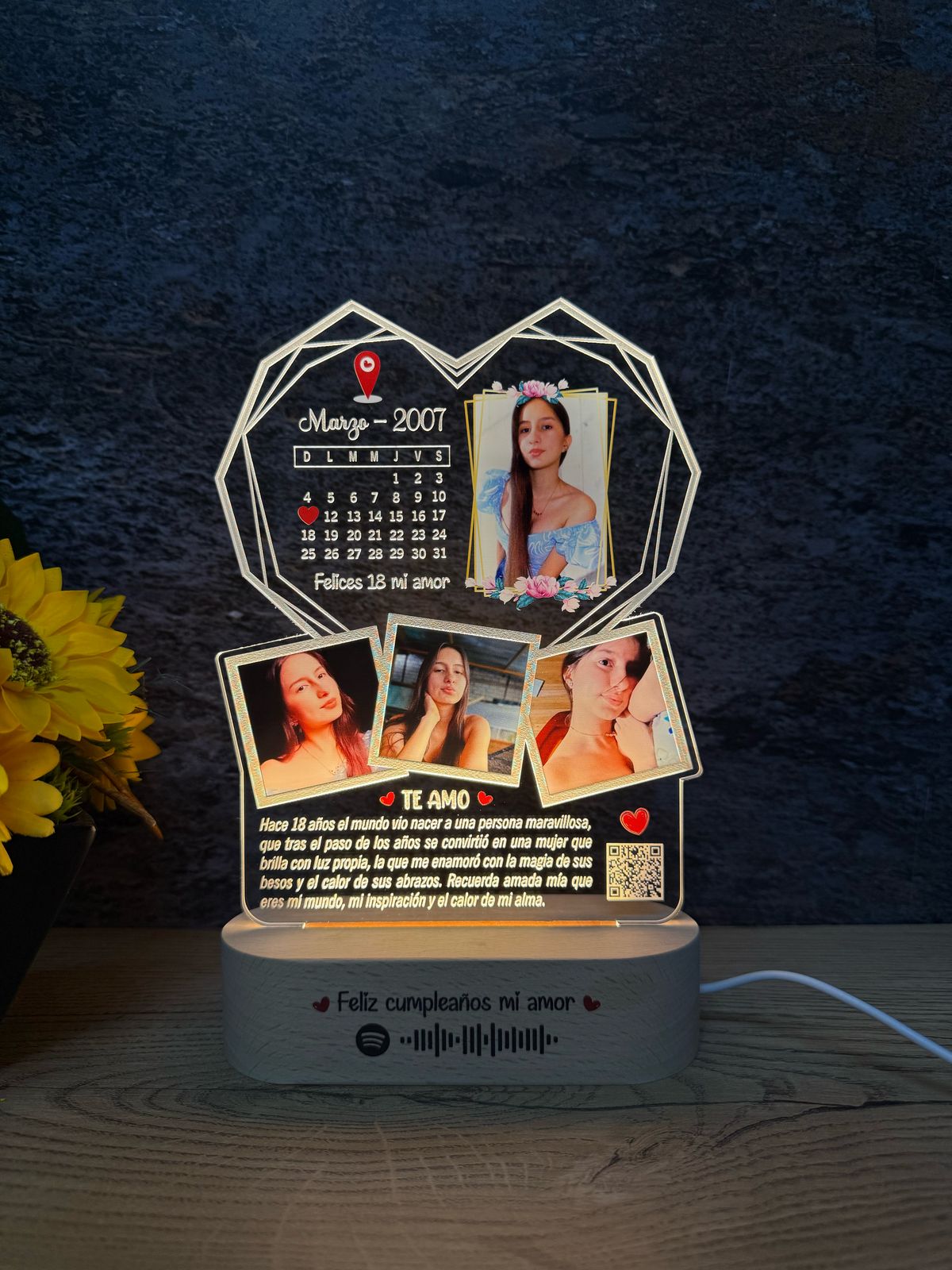 Base Rectangular Madera | Cumpleaños