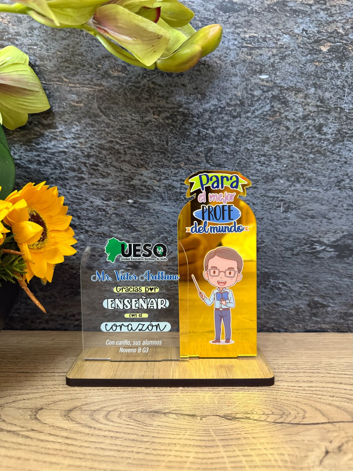 Mini Placa Dorada | Día del Maestro