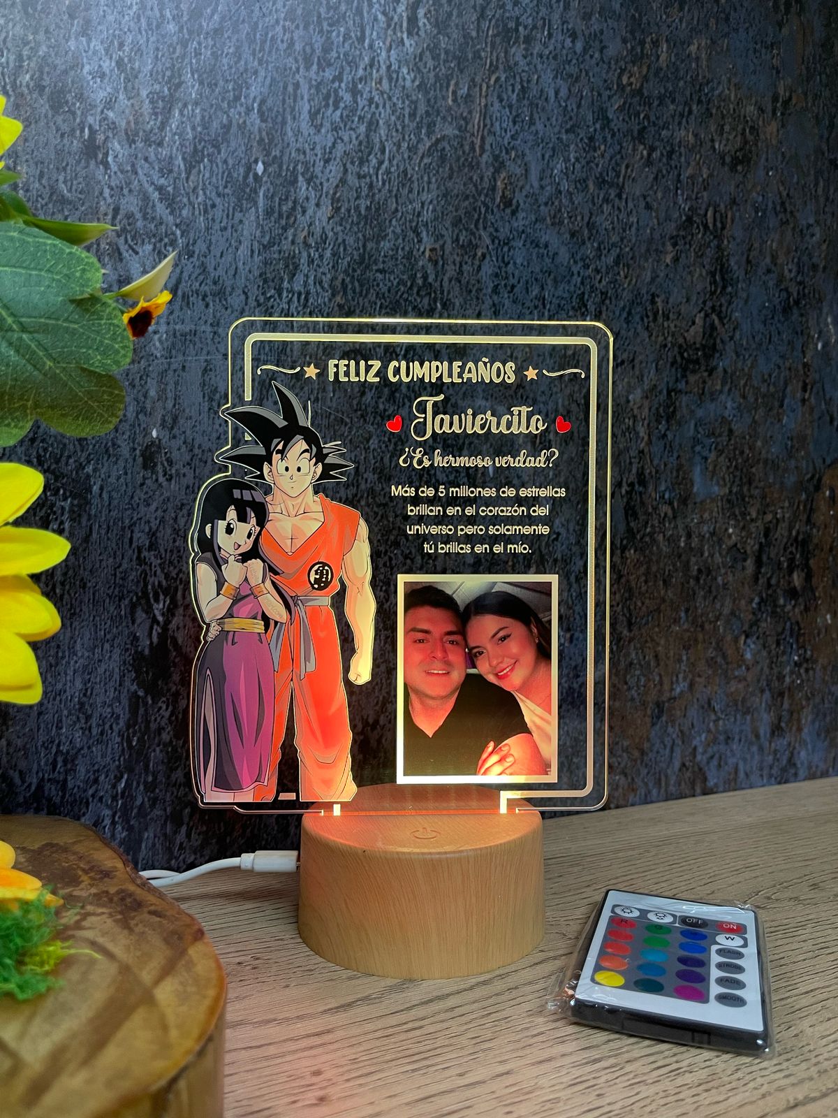 Base Led Madera | Cumpleaños