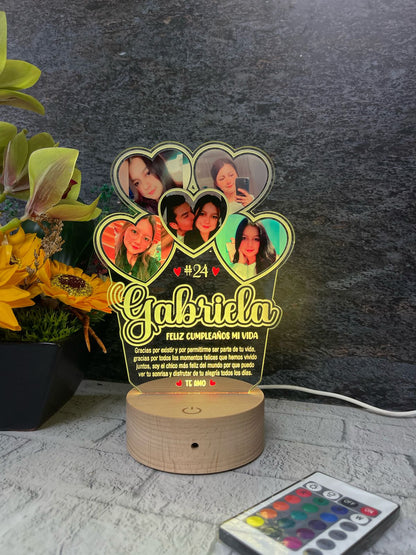 Base Led Madera | Cumpleaños