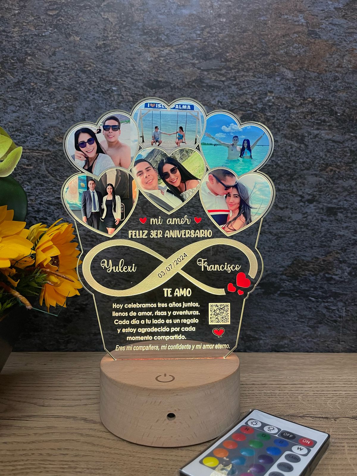 Base Led Madera | Aniversario