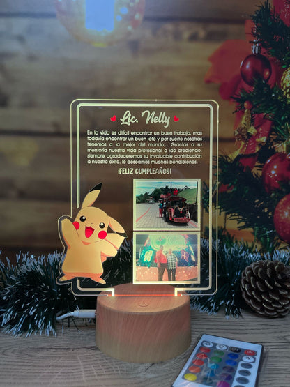 Base Led Madera | Cumpleaños