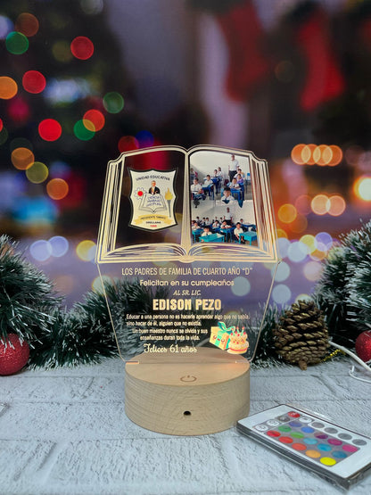 Base Led Madera | Cumpleaños