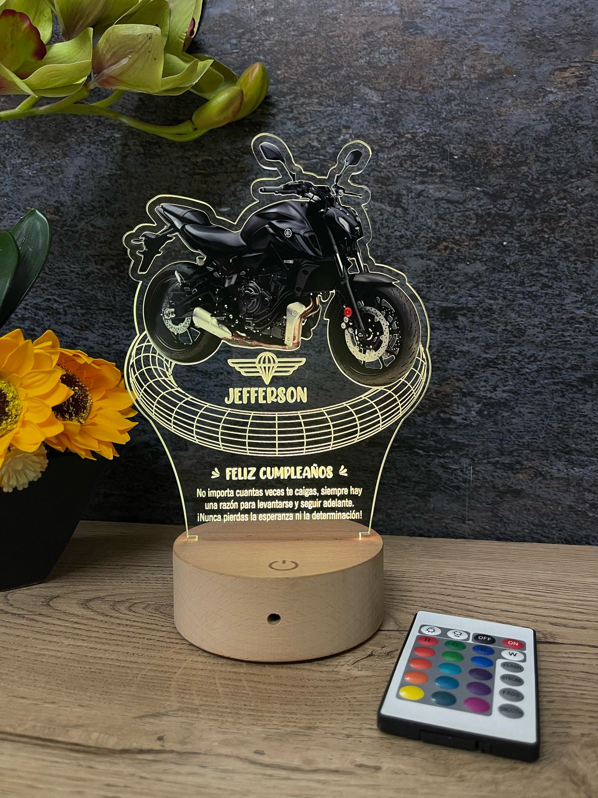 Base Led Madera | Cumpleaños