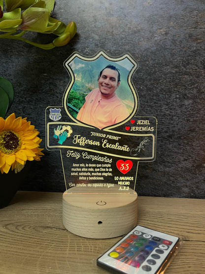 Base Led Madera | Cumpleaños