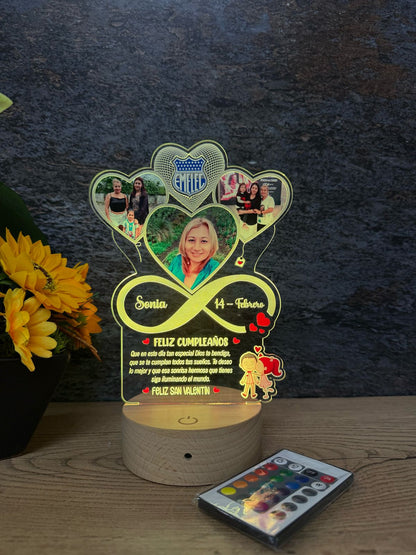 Base Led Madera | Cumpleaños