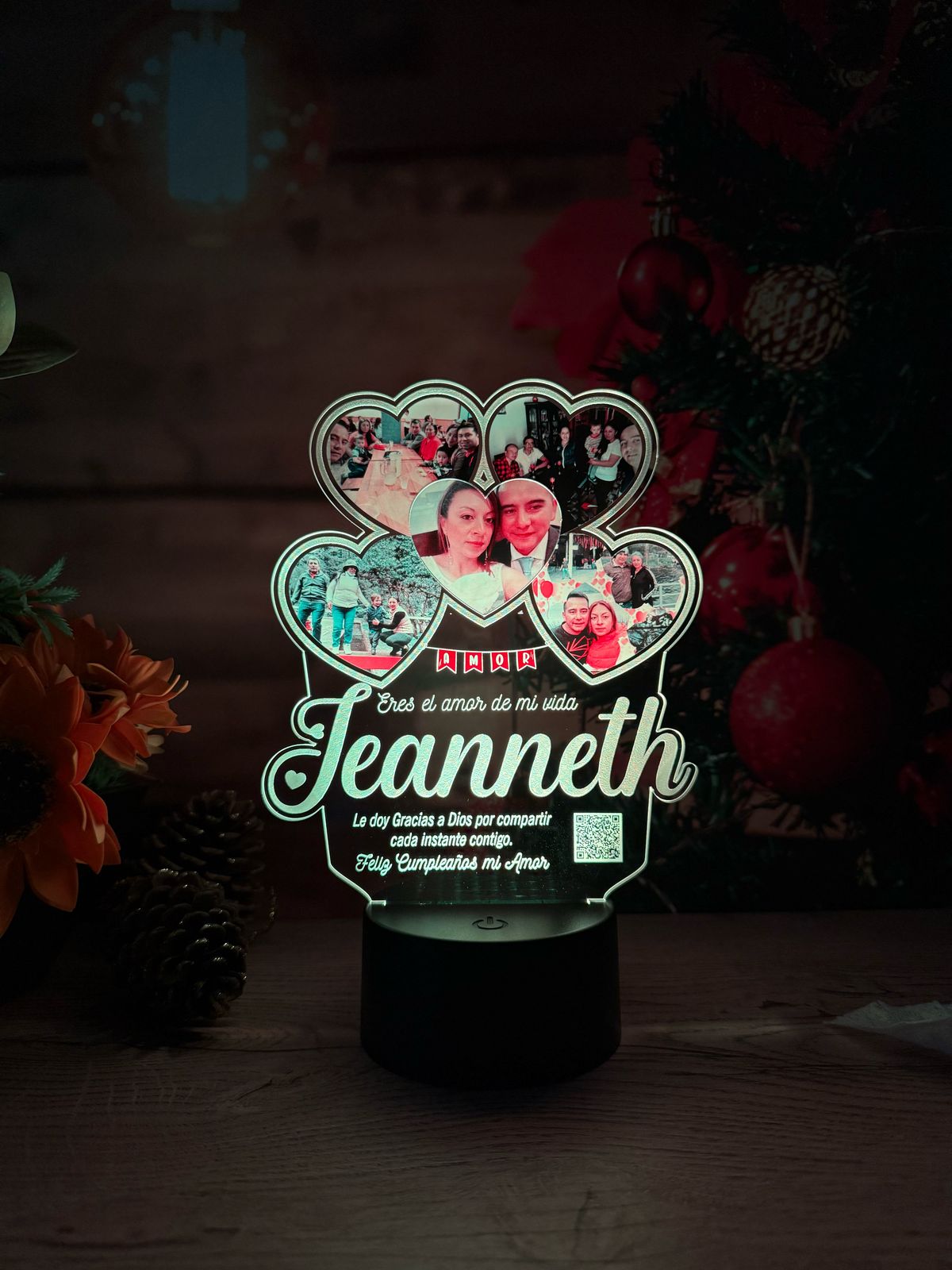 Base Led Parlante Negra | Cumpleaños