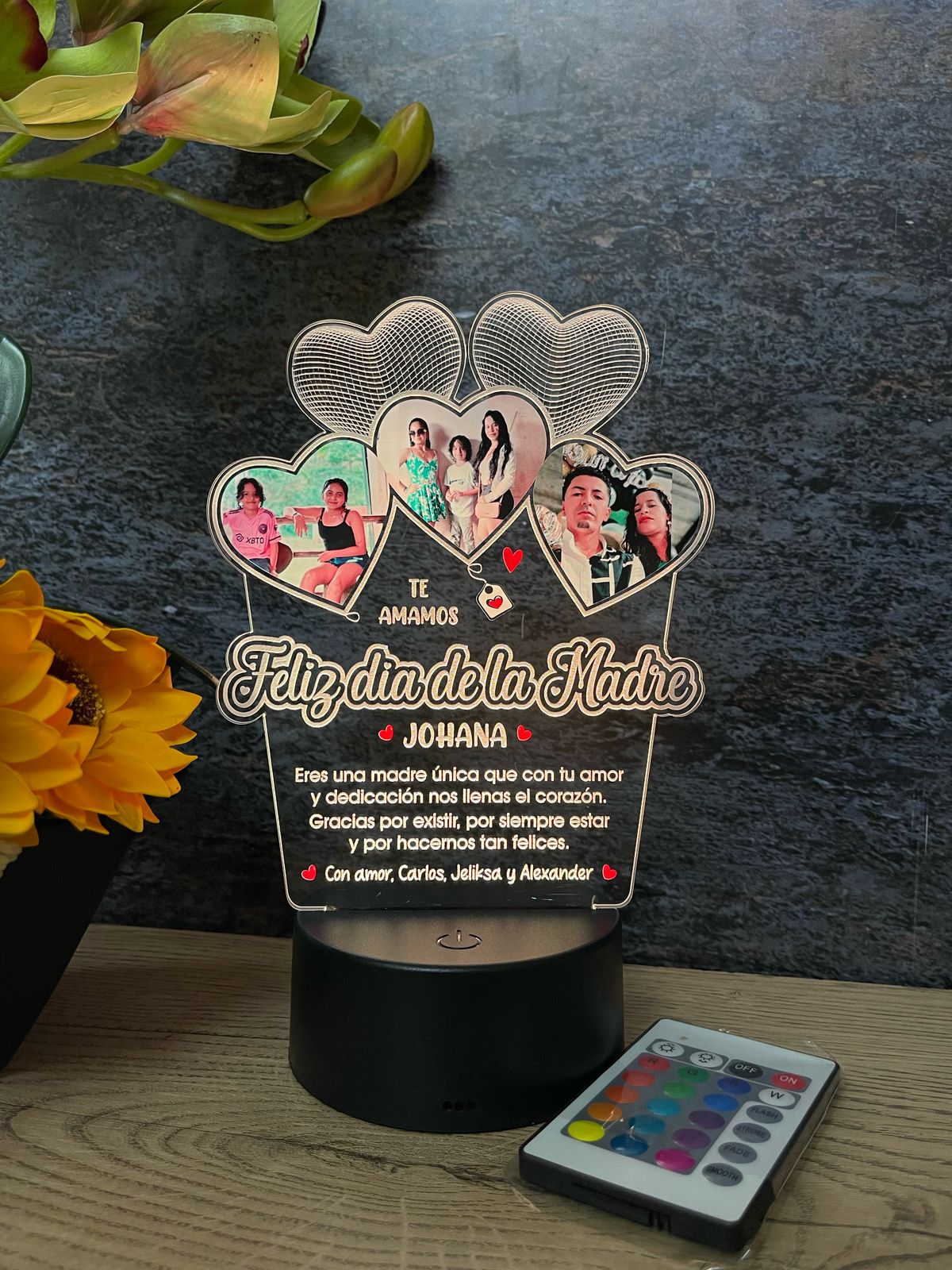 Base Led Plástica Negra | Día de la Madre