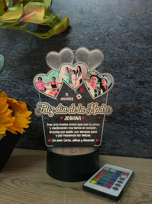 Base Led Plástica Negra | Día de la Madre