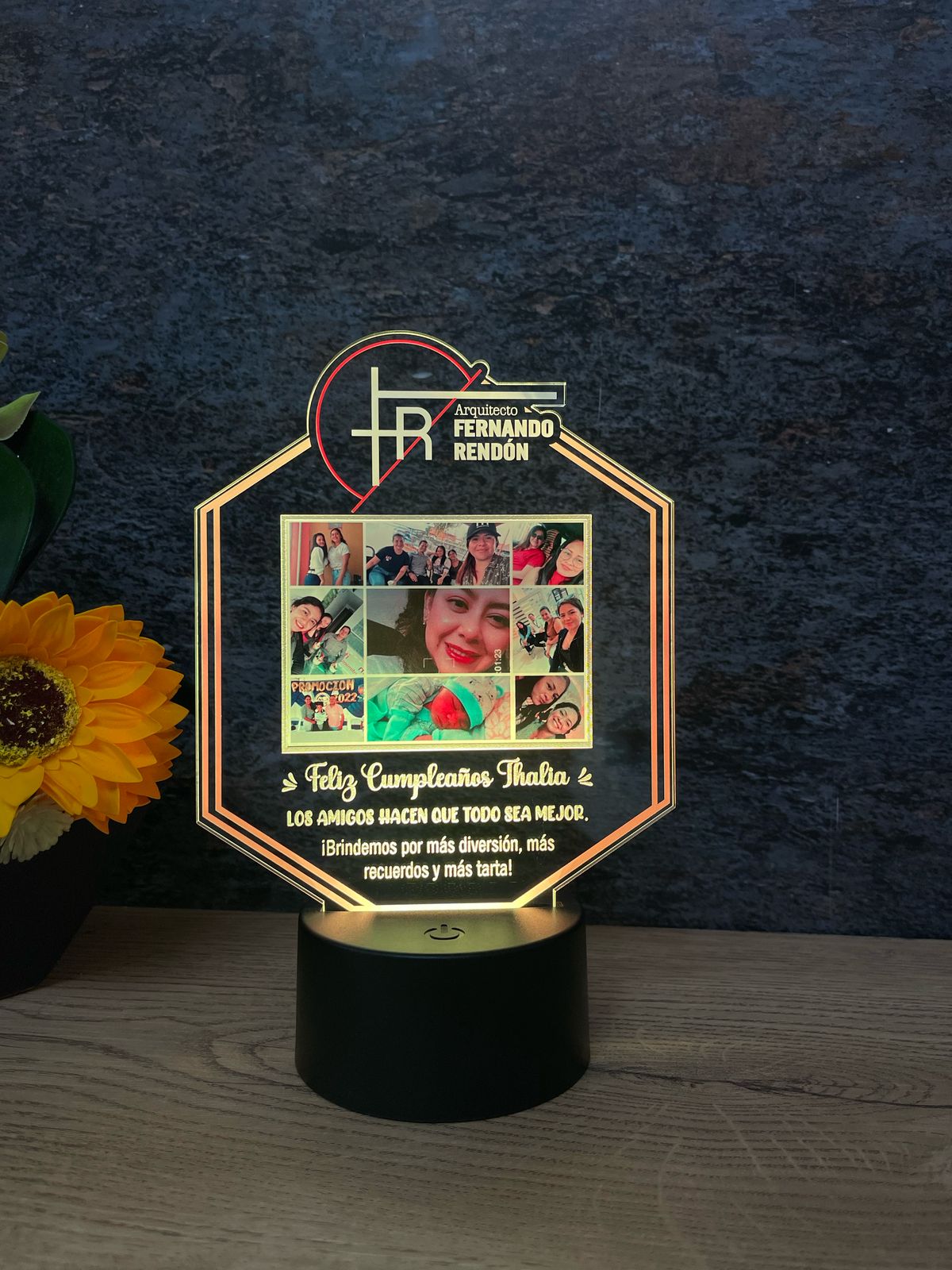 Base Led Parlante Negra | Cumpleaños