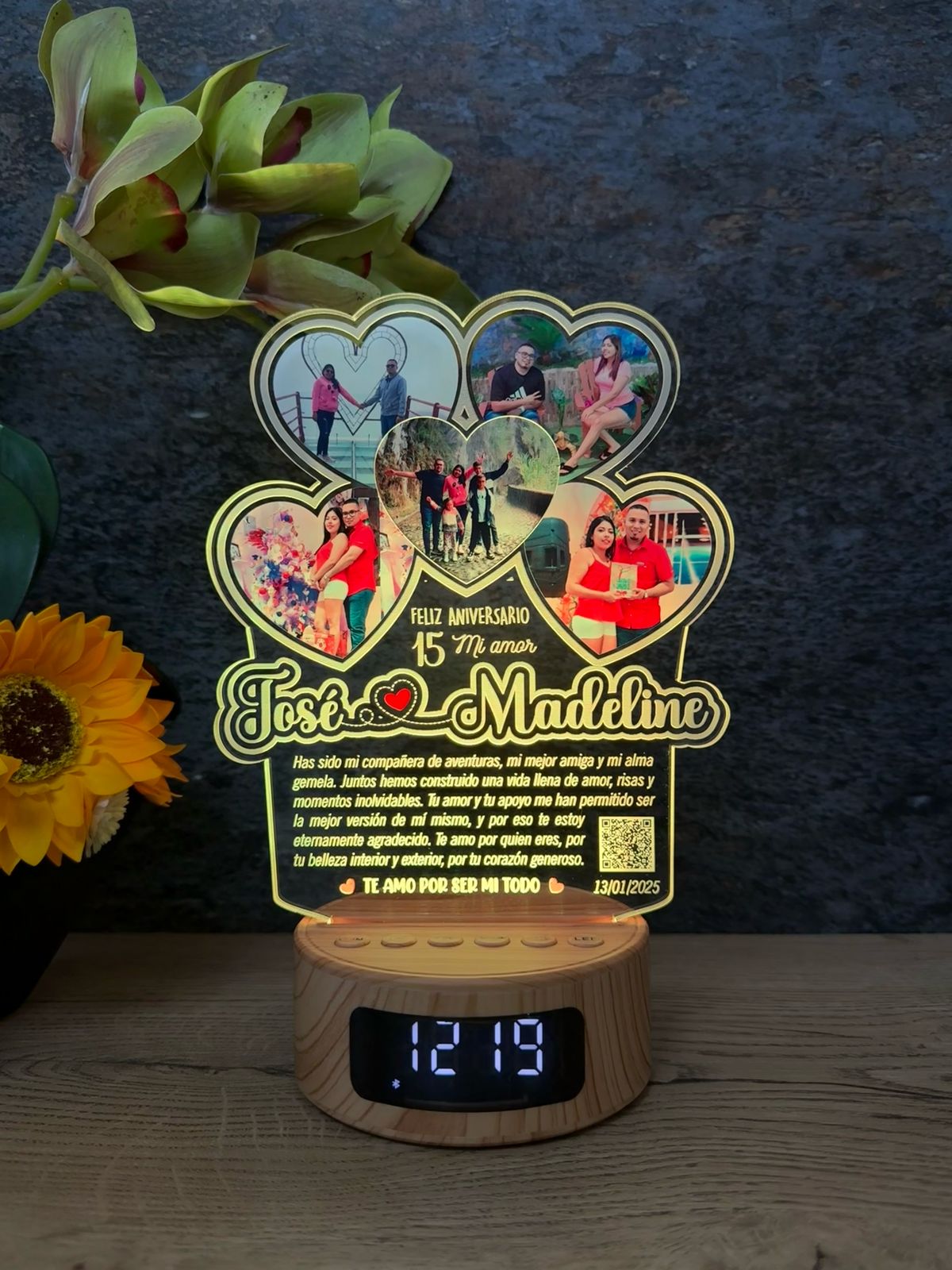 Base Parlante Reloj | Aniversario