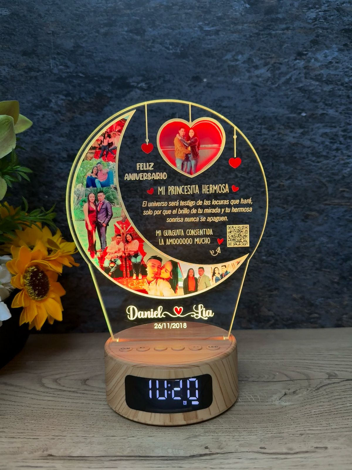 Base Parlante Reloj | Aniversario