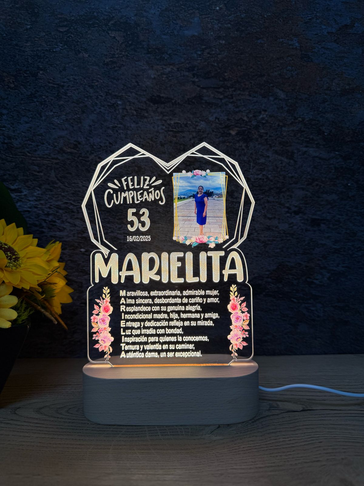 Base Rectangular Madera | Cumpleaños