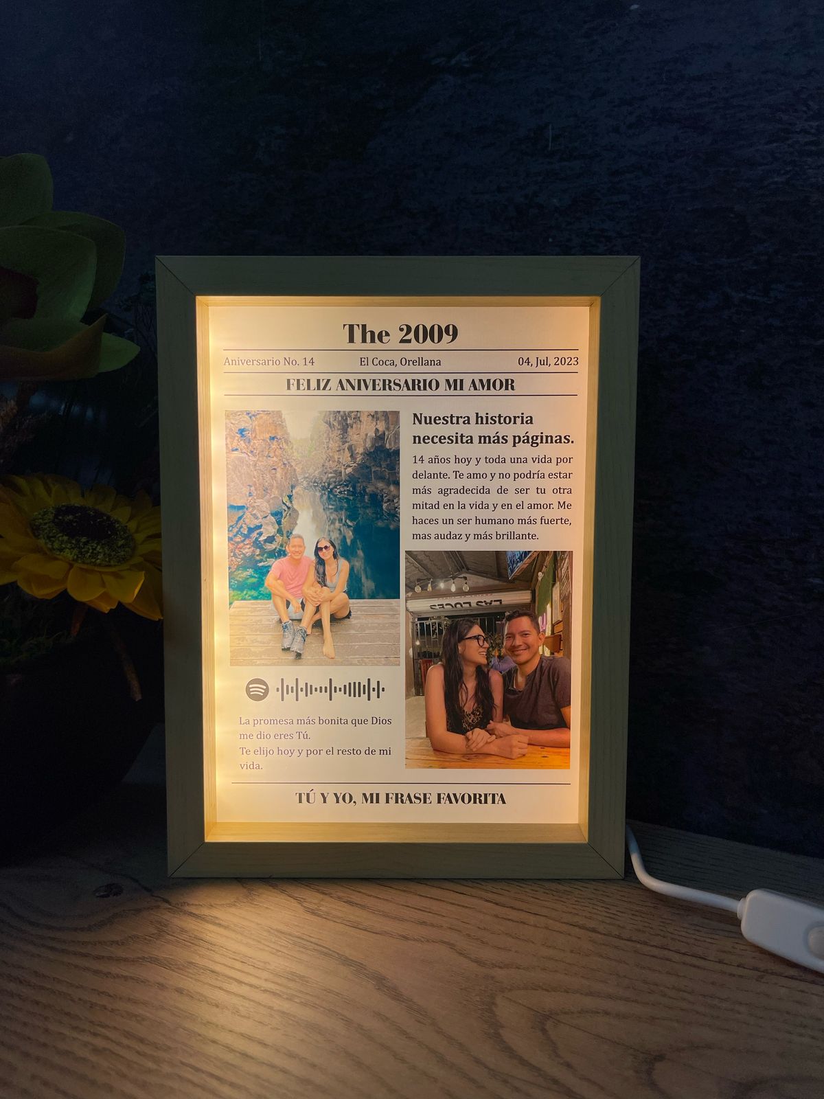 Cuadro Led Vertical | Aniversario