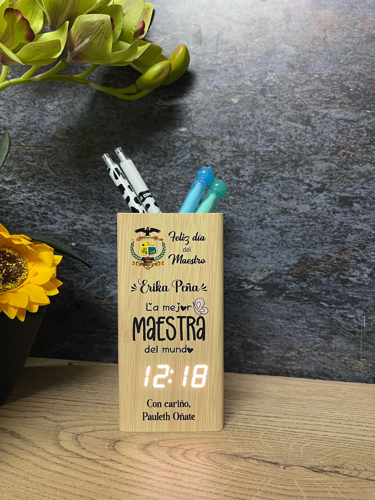 Porta Lápices Digital Frase | Día del Maestro